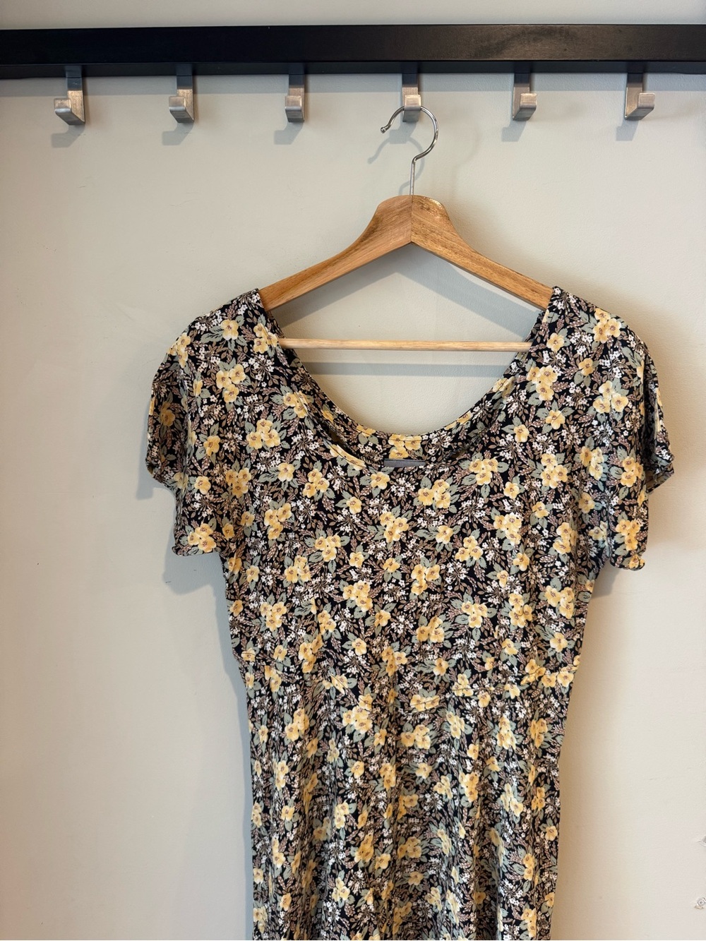Vintage Floral Scoop Neck Women's Dress with Drop Waist by Rabbit Rabbit Rabbit